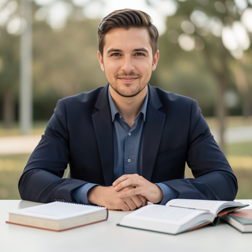 Strukturierte Reihe von aufgeklappten Notizbüchern und Forschungsdokumenten auf einem hellen Schreibtisch, sachliche Aufsichtsperspektive, dokumentarischer Stil